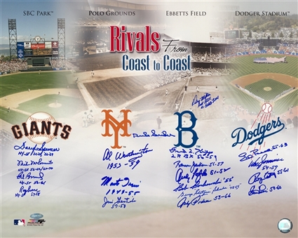Dodgers & Giants Multi Signed 16x20 Rivals From Coast to Coast Photo (Steiner)